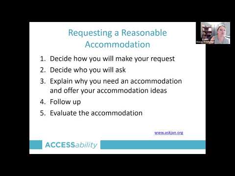 A presenter from Disability Network Lakeshore smiling while explaining ADA employment rights.