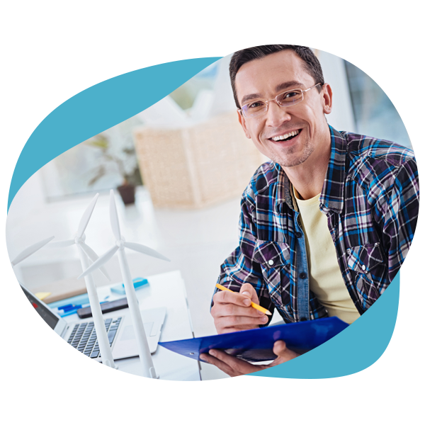 Personalized Disability Resources-Disabled guy sitting at desk in office